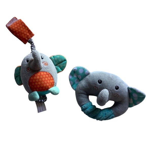 Spark Create Imagine Elephant Baby Rattle & Teether Set For Infants - Picture 1 of 10